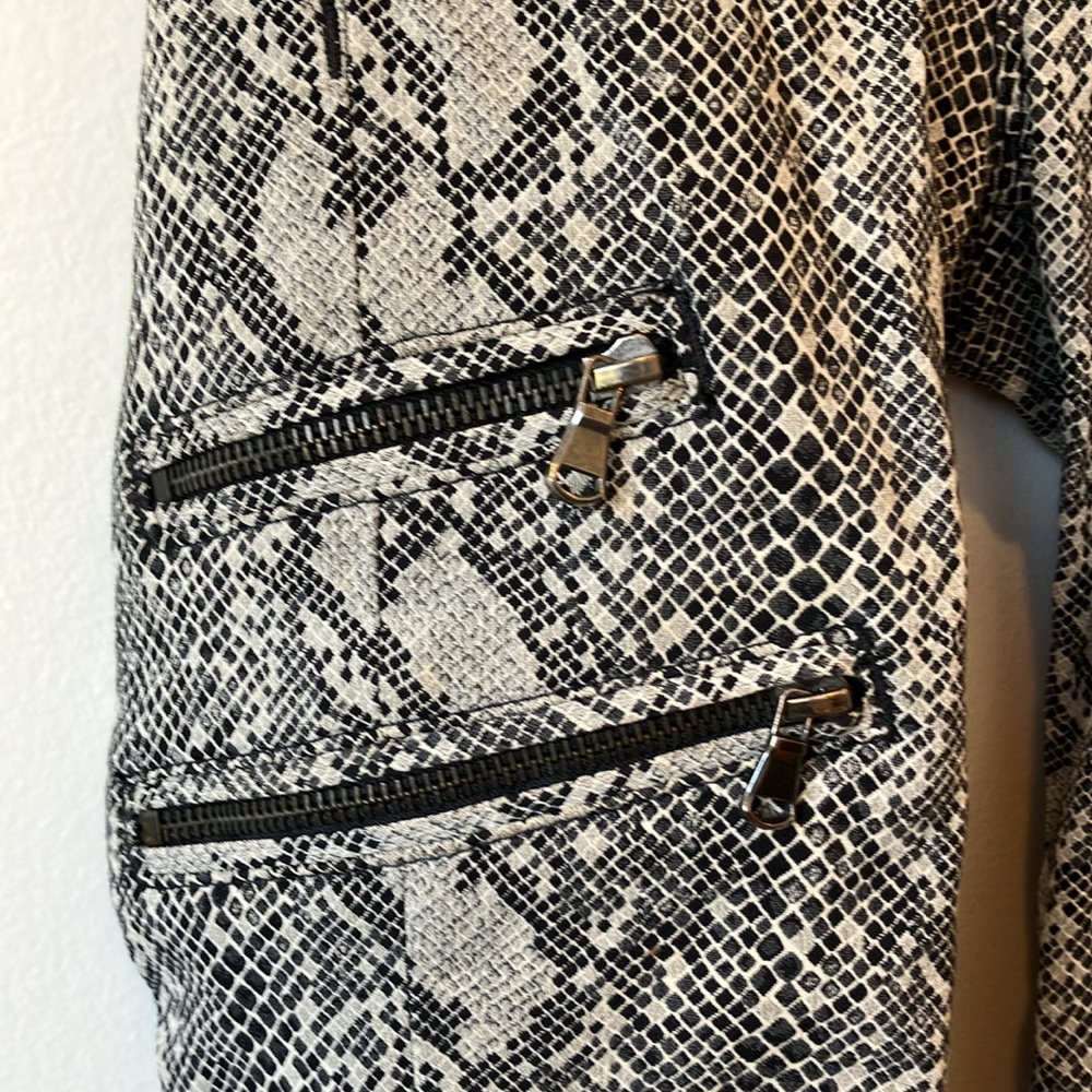 Hudson Retro Python Print / Zipper Jeggings - image 4